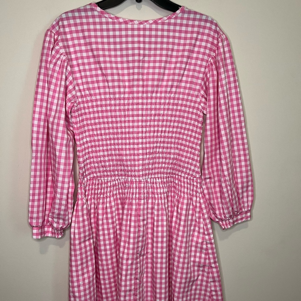 Wayward Fancies Smocked Gingham Puff Sleeve Dress Size Medium - Picture 10 of 11